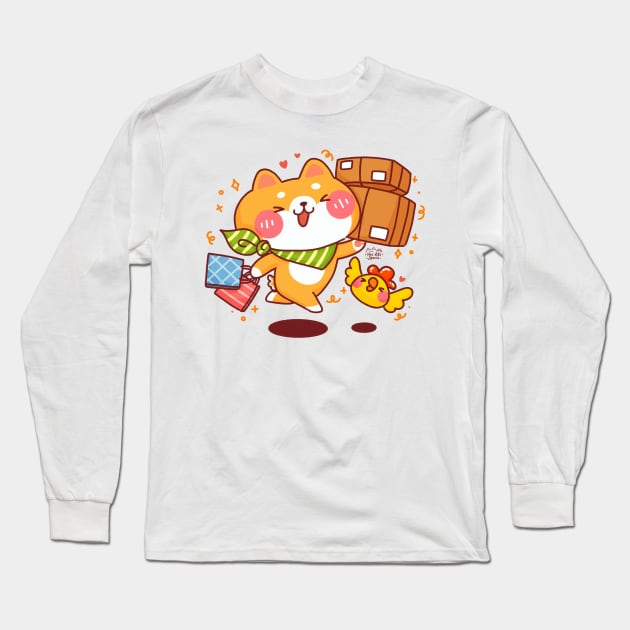 Happy Shopping Mood Long Sleeve T-Shirt by Nas.ArtSpace